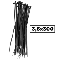 ABRAÇADEIRA DE NYLON PRETA 3,6MMX300MM-PCT C/100