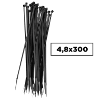 ABRAÇADEIRA DE NYLON PRETA 4,8MMX300MM-PCT C/100