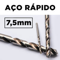 BROCA DE AÇO RAPIDO 7,5MM