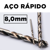 BROCA DE AÇO RAPIDO 8,0MM