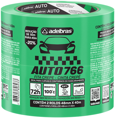 FITA-CREPE-766-48MMX40M-VERDE- ADELBRAS